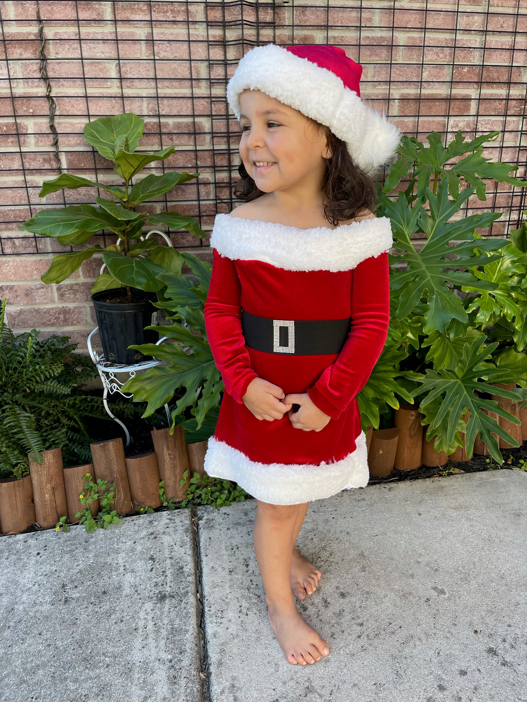 Santa Baby Dress with Belt