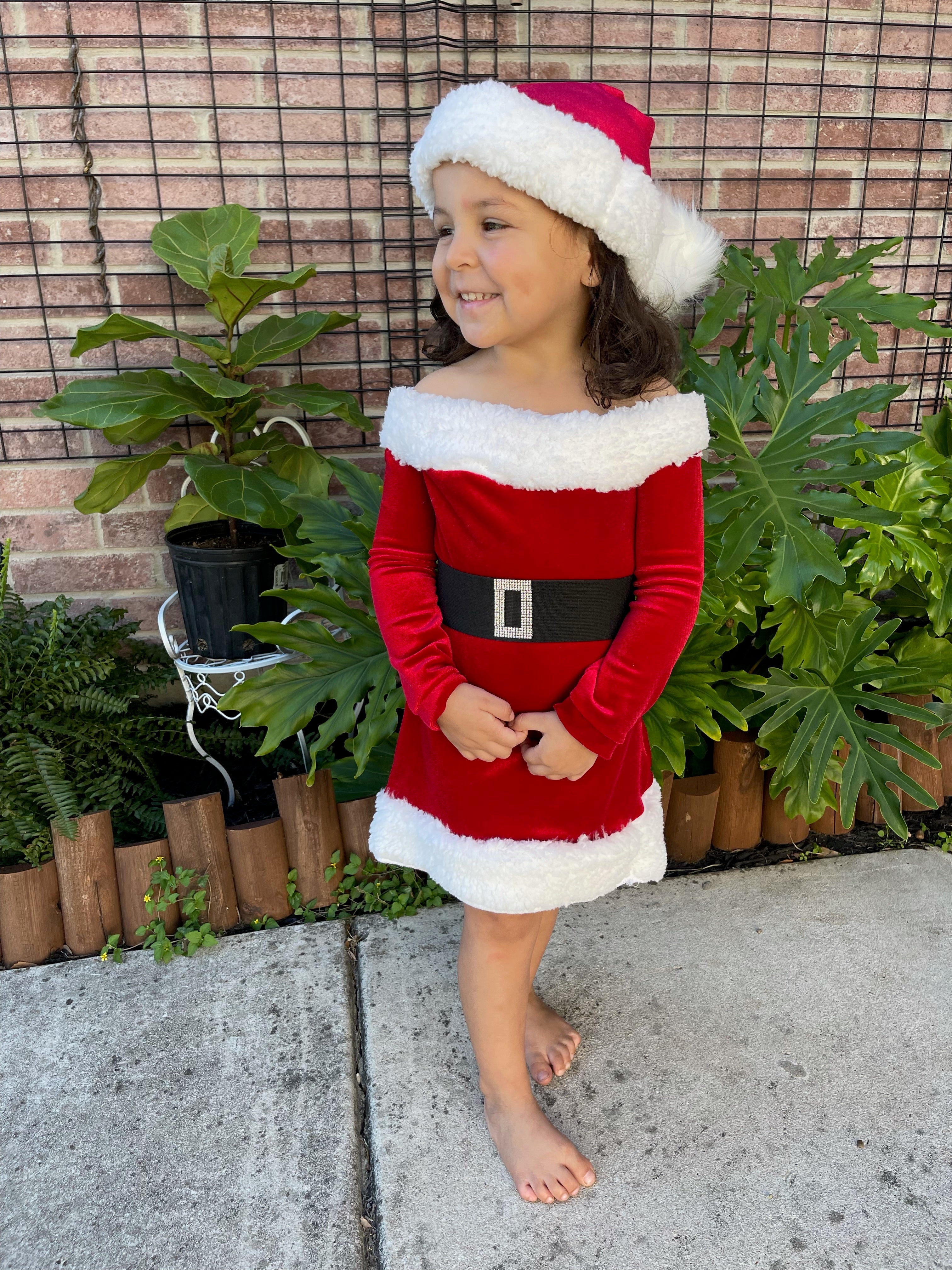 Santa Baby Dress with Belt